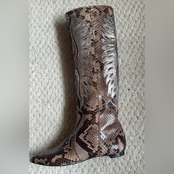 Gucci Shoes - Gucci Brown and Silver Heeled Boots